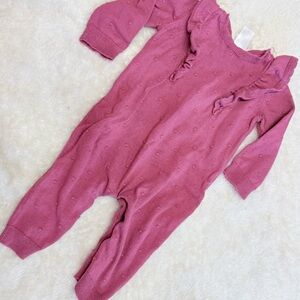 Carter’s Muave Baby Girl Sweater Long Sleeve Pants Romper